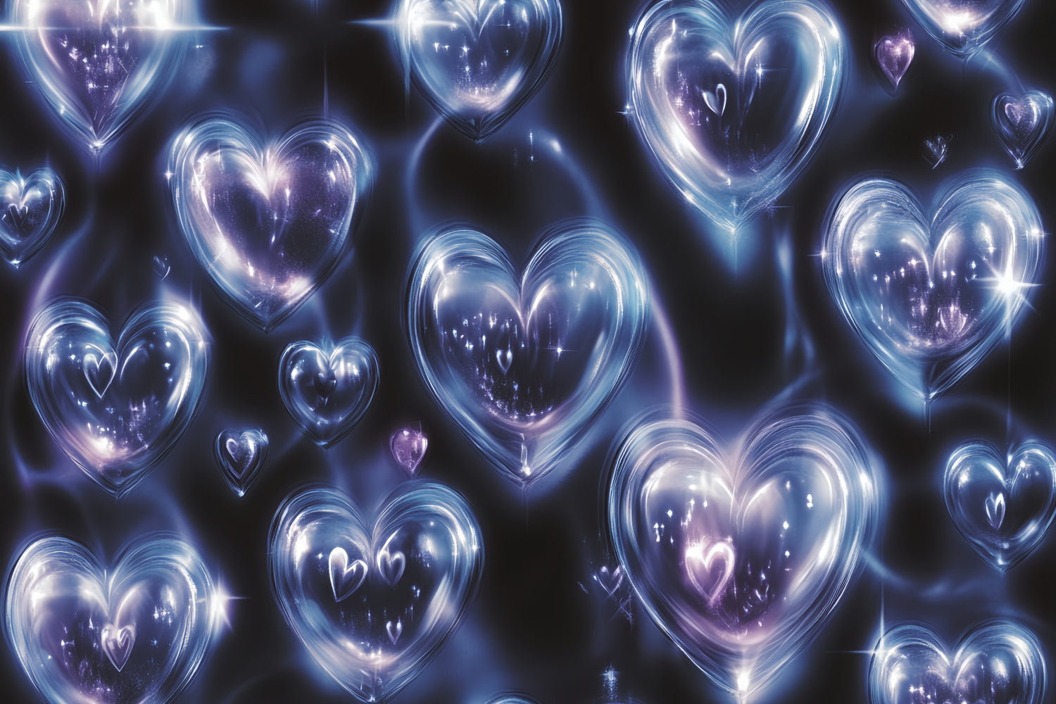 90s Photo Backdrop Dreamy Blue Heart Fantasy Backdrop UK CSH5-197