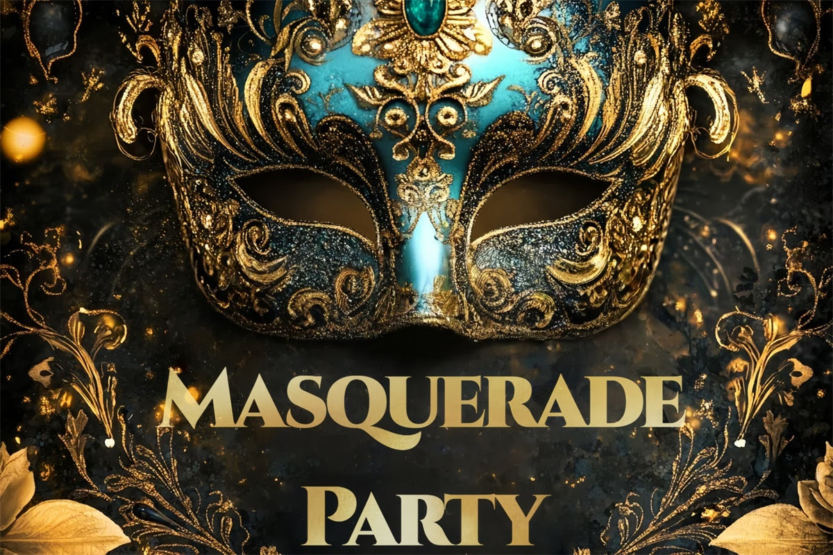 Masquerade Party Backdrop Glam Baroque Style Mask Backdrop UK CSH5-210