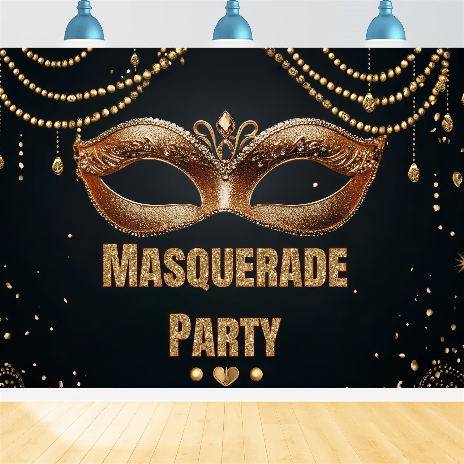 Masquerade Party Backdrop Shiny Mask Bead Curtain Backdrop UK CSH5-236