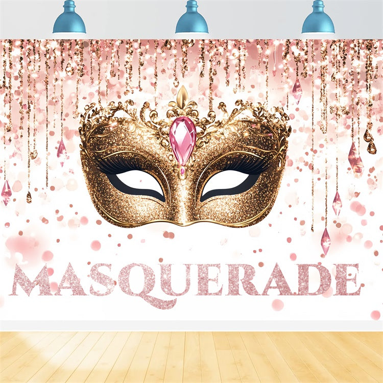 Masquerade Party Ideas Luxury Mask Glitter Party Backdrop UK CSH5-242