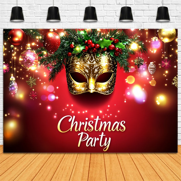 Masquerade Backdrops Christmas Radiant Golden Mask Backdrop UK CSH5-246