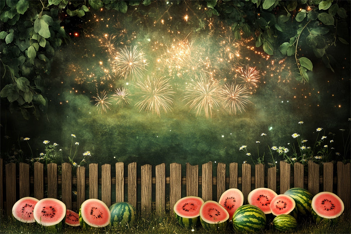 Fireworks Backdrop Watermelon Sparkle Garden Kids Backdrop UK CSH5-262