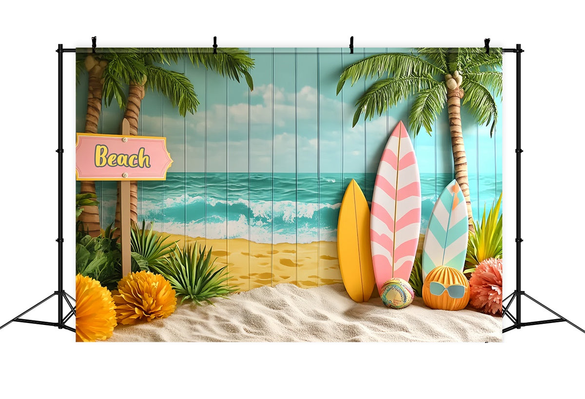 Photography Backdrops For Kids Sunny Sands Boards Backdrop UK CSH5-266