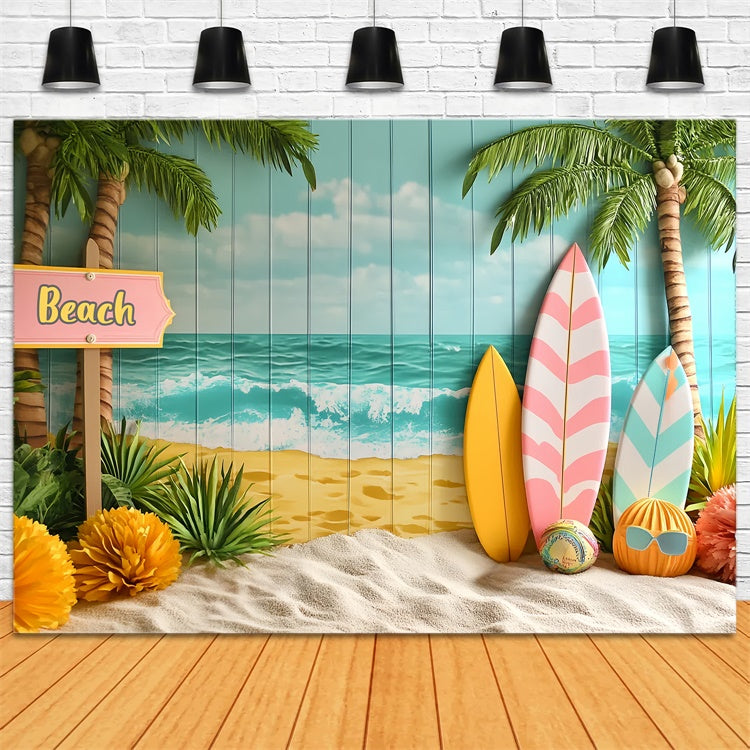 Photography Backdrops For Kids Sunny Sands Boards Backdrop UK CSH5-266