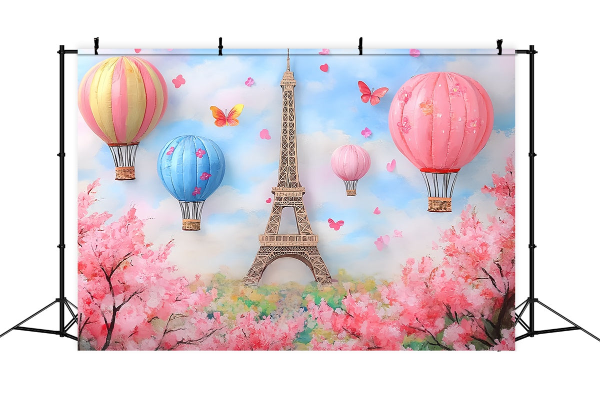 Newborn Photoshoot Backdrop Balloon Ride Paris Backdrop UK CSH5-268