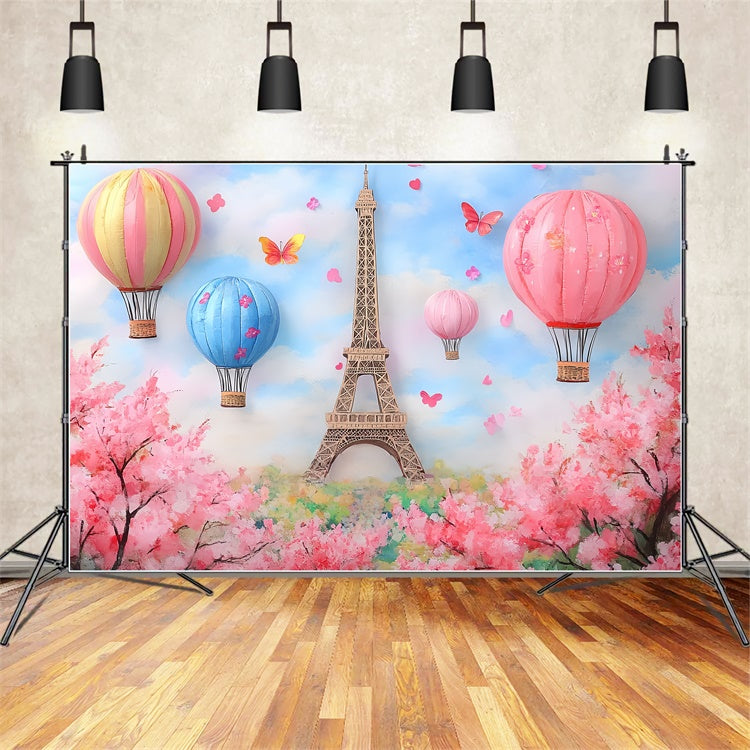Newborn Photoshoot Backdrop Balloon Ride Paris Backdrop UK CSH5-268