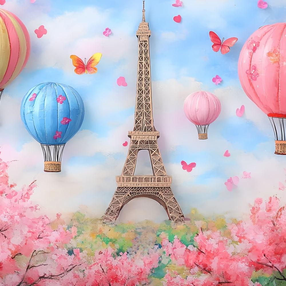 Newborn Photoshoot Backdrop Balloon Ride Paris Backdrop UK CSH5-268