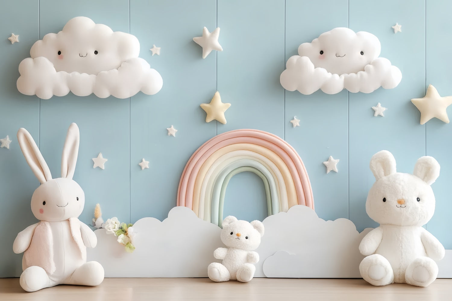 Newborn Photography Backdrops Bunny Rainbow Cloud Backdrop UK CSH5-278