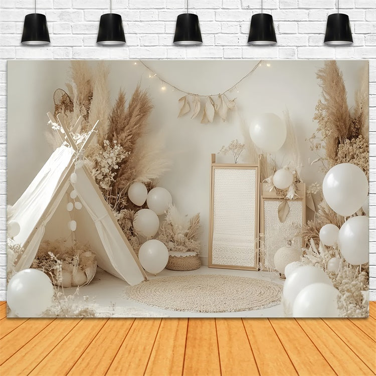 Photography Backdrops For Kids Boho Creamy Tent Backdrop UK CSH5-282