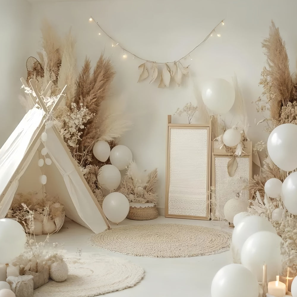 Photography Backdrops For Kids Boho Creamy Tent Backdrop UK CSH5-282