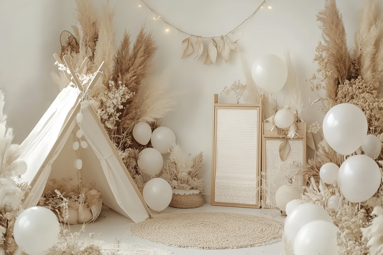 Photography Backdrops For Kids Boho Creamy Tent Backdrop UK CSH5-282