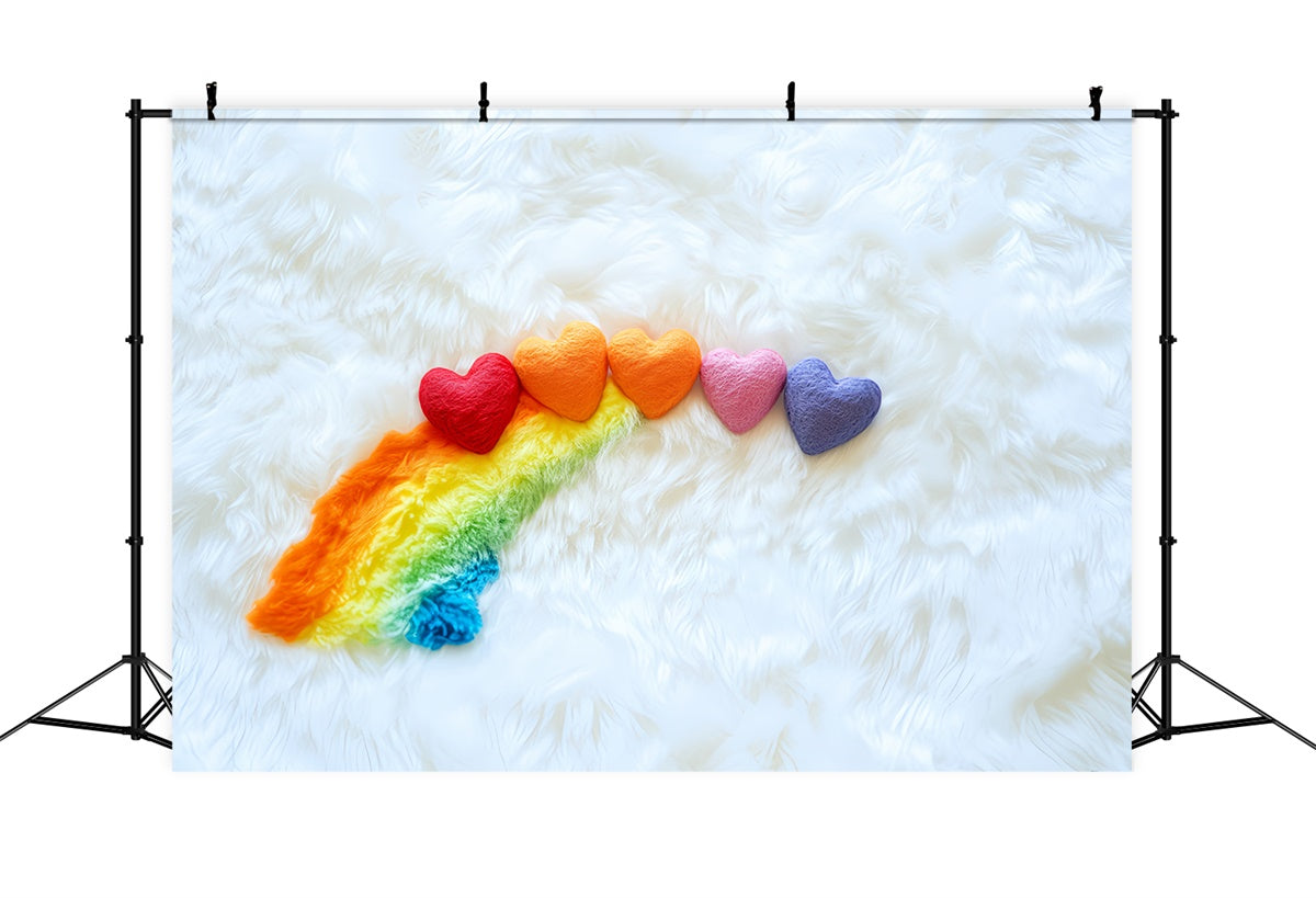 Newborn Photography Backdrop Rainbow Heart Fluffy Backdrop UK CSH5-283