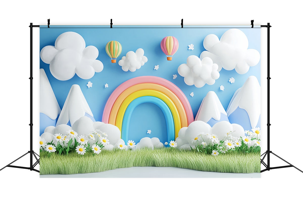 Newborn Photo Backdrop Balloon Meadow Cloud Backdrop UK CSH5-286