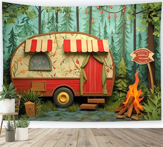 Children Backdrops Woodland Camper Nights Backdrop UK CSH5-287