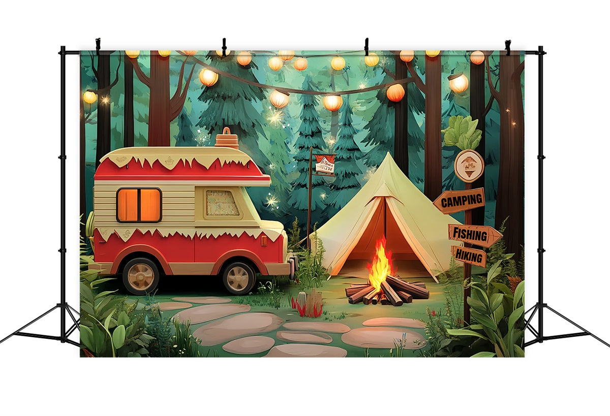 Kids Backdrops Forest Lantern Cozy Tent Backdrop UK CSH5-288