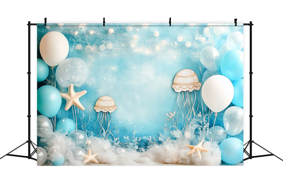 Kids Backdrops Jellyfish Ocean Dream Balloon Backdrop UK CSH5-293