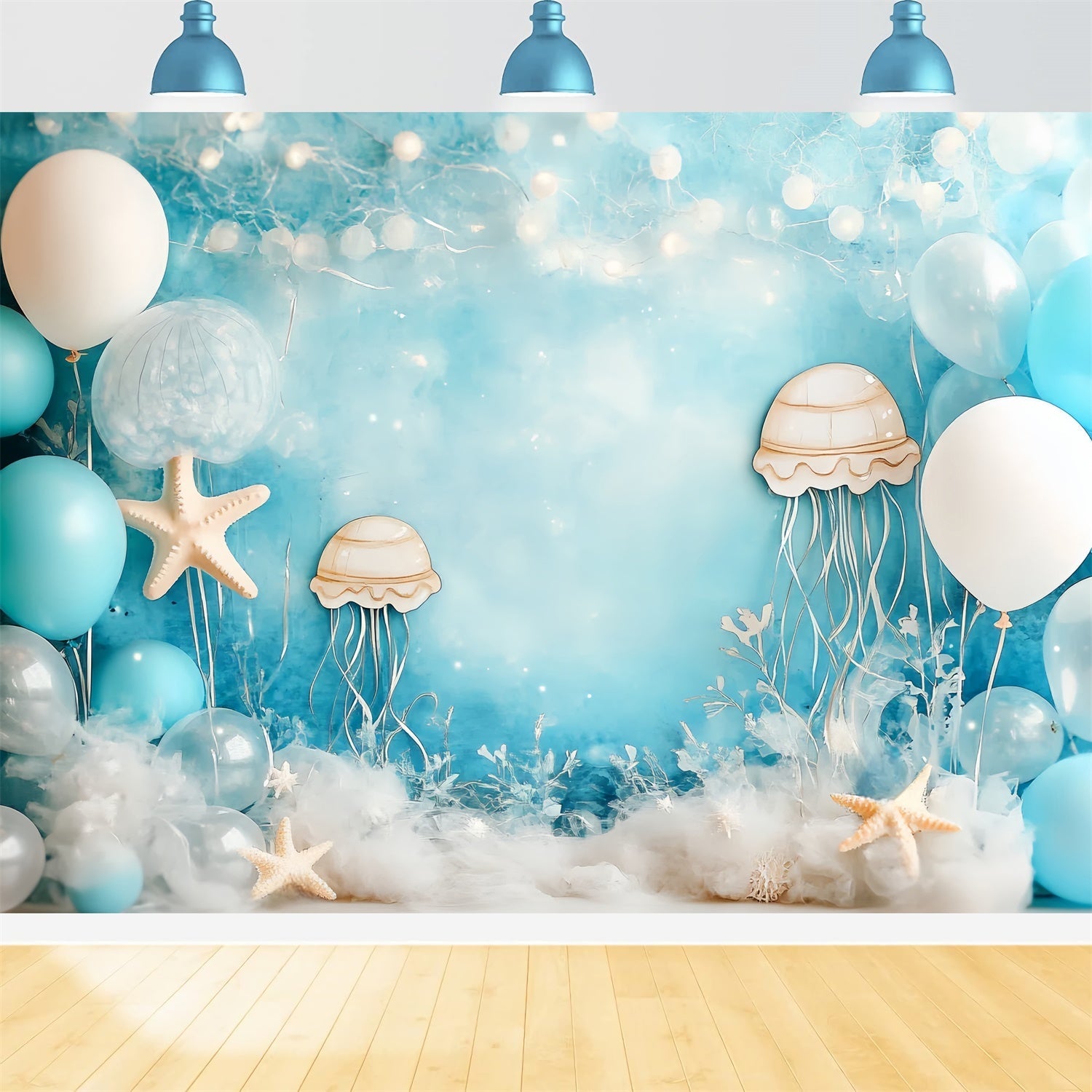Kids Backdrops Jellyfish Ocean Dream Balloon Backdrop UK CSH5-293
