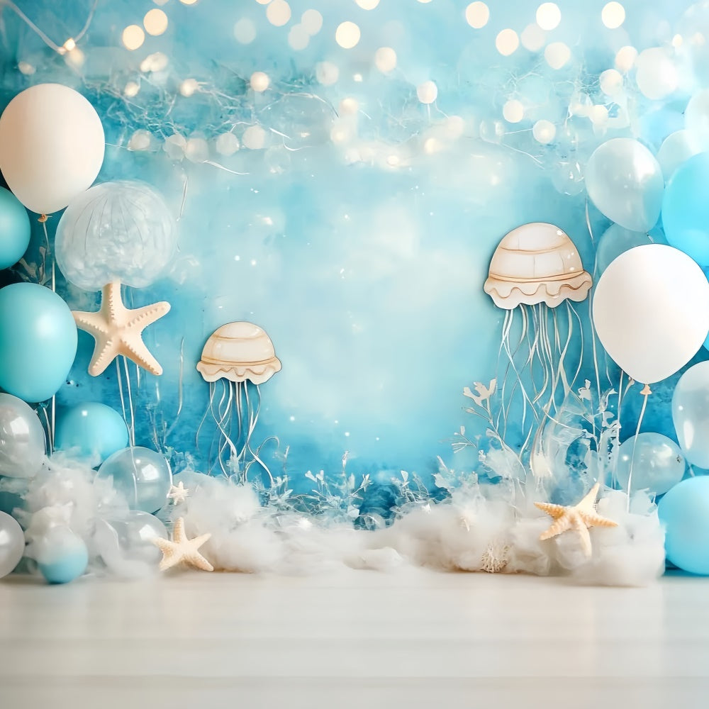 Kids Backdrops Jellyfish Ocean Dream Balloon Backdrop UK CSH5-293