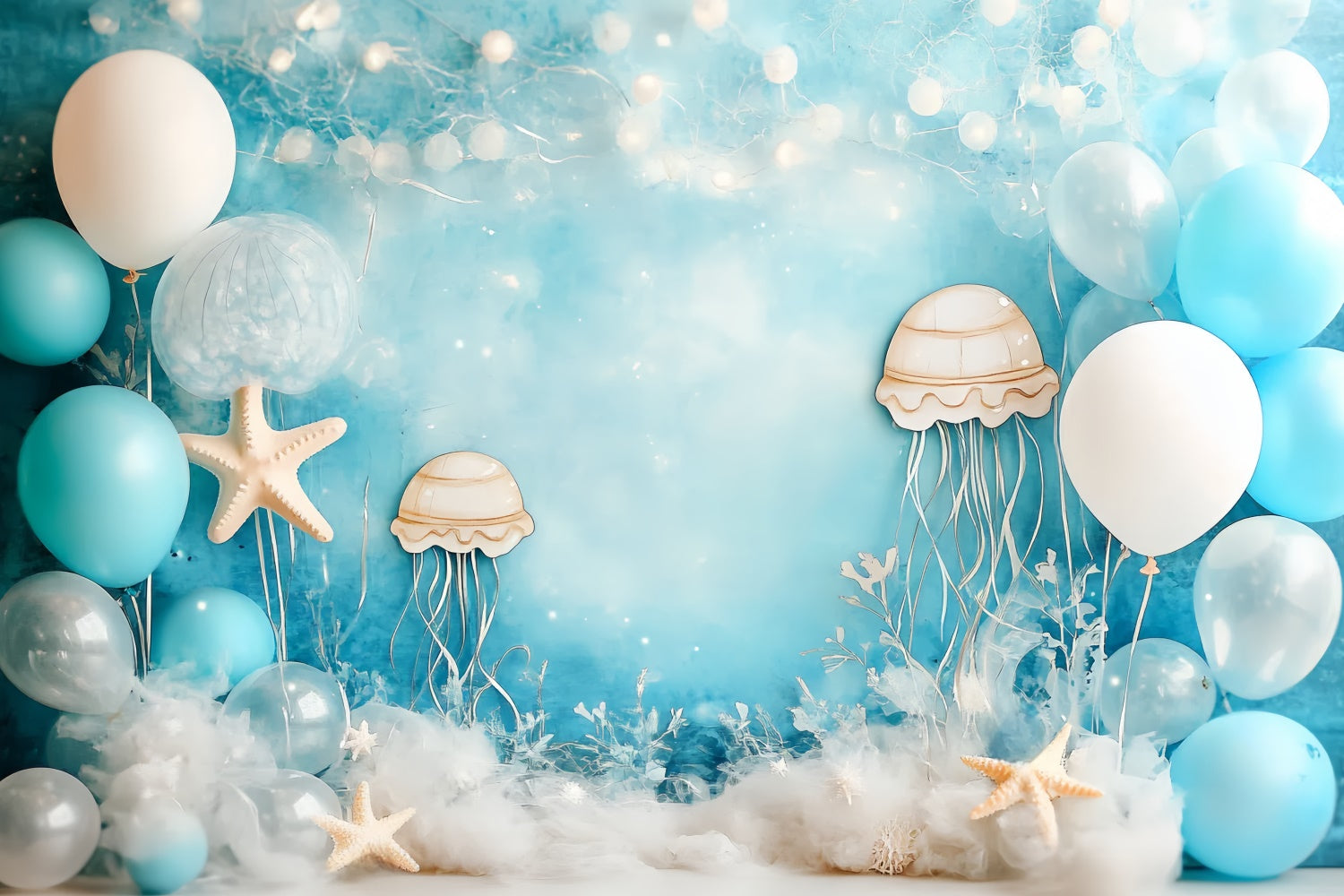 Kids Backdrops Jellyfish Ocean Dream Balloon Backdrop UK CSH5-293