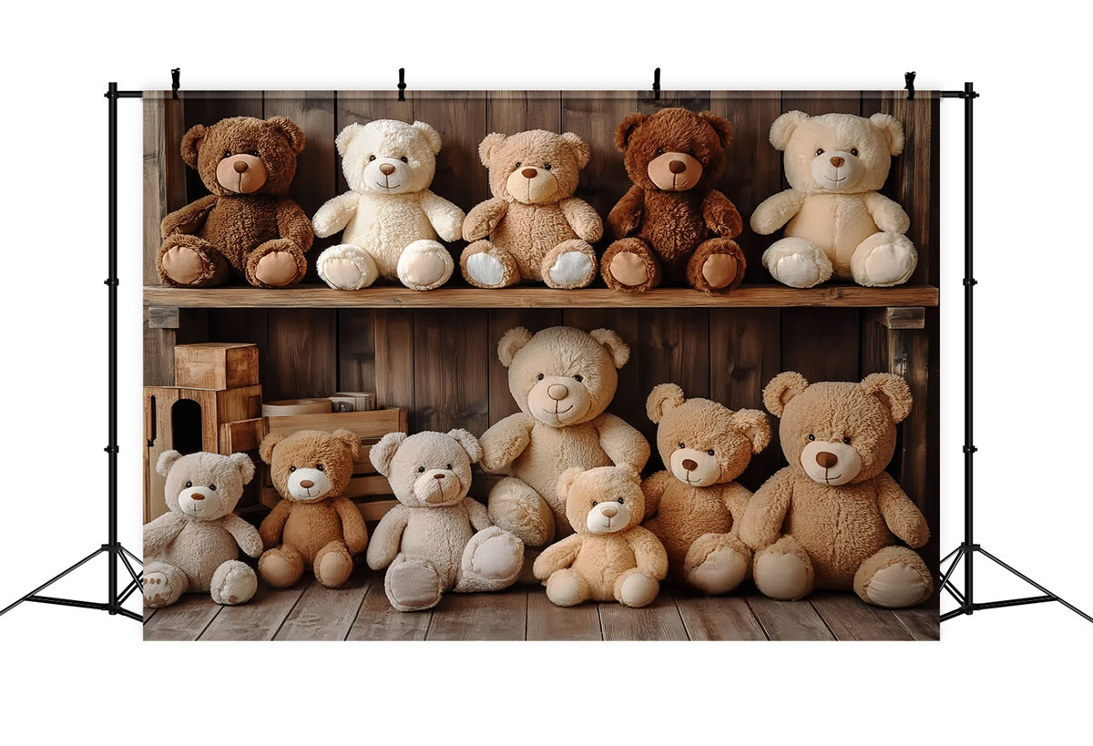 Photography Backdrops For Kids Cozy Timber Bears Backdrop UK CSH5-301