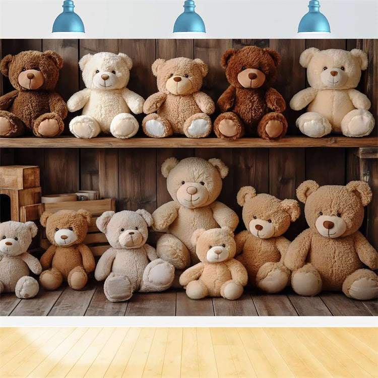 Photography Backdrops For Kids Cozy Timber Bears Backdrop UK CSH5-301