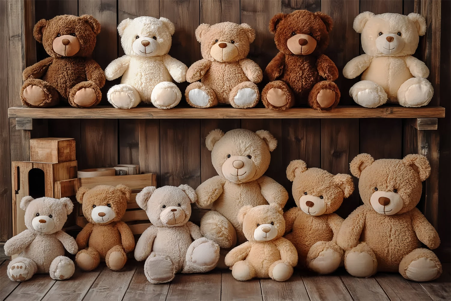 Photography Backdrops For Kids Cozy Timber Bears Backdrop UK CSH5-301