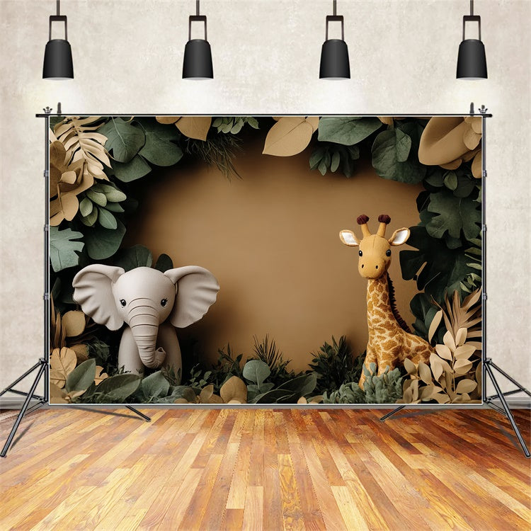 Newborn Photo Backdrop Jungle Leaf Safari Backdrop UK CSH5-308