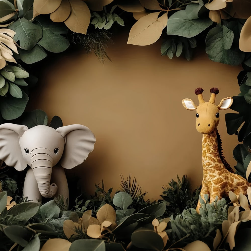 Newborn Photo Backdrop Jungle Leaf Safari Backdrop UK CSH5-308