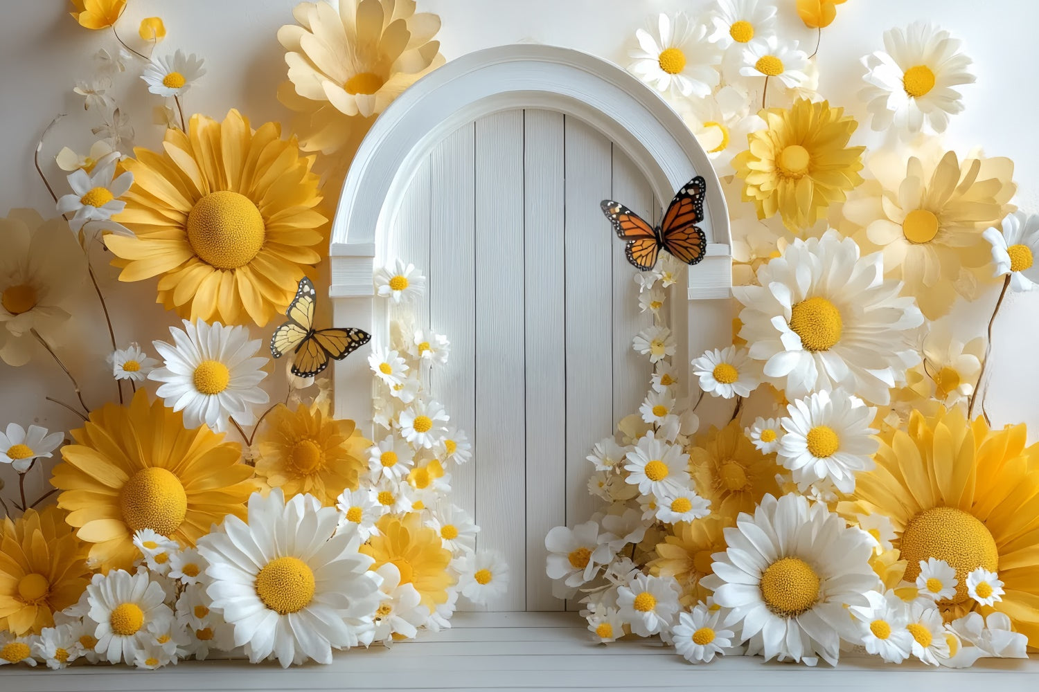 Children Backdrops Yellow Daisy Door Delight Backdrop UK CSH5-312
