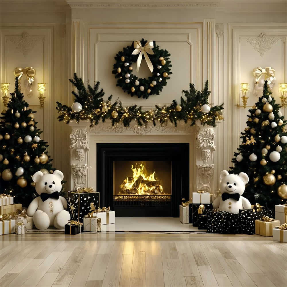 Christmas Backdrop Ideas Cozy Bear Christmas Charm Kids Backdrop UK CSH5-319