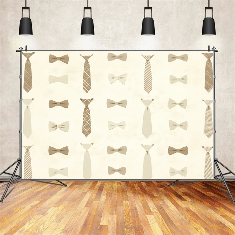 Backdrops For Father's Day Beige Tie Pattern Backdrop UK CSH5-35