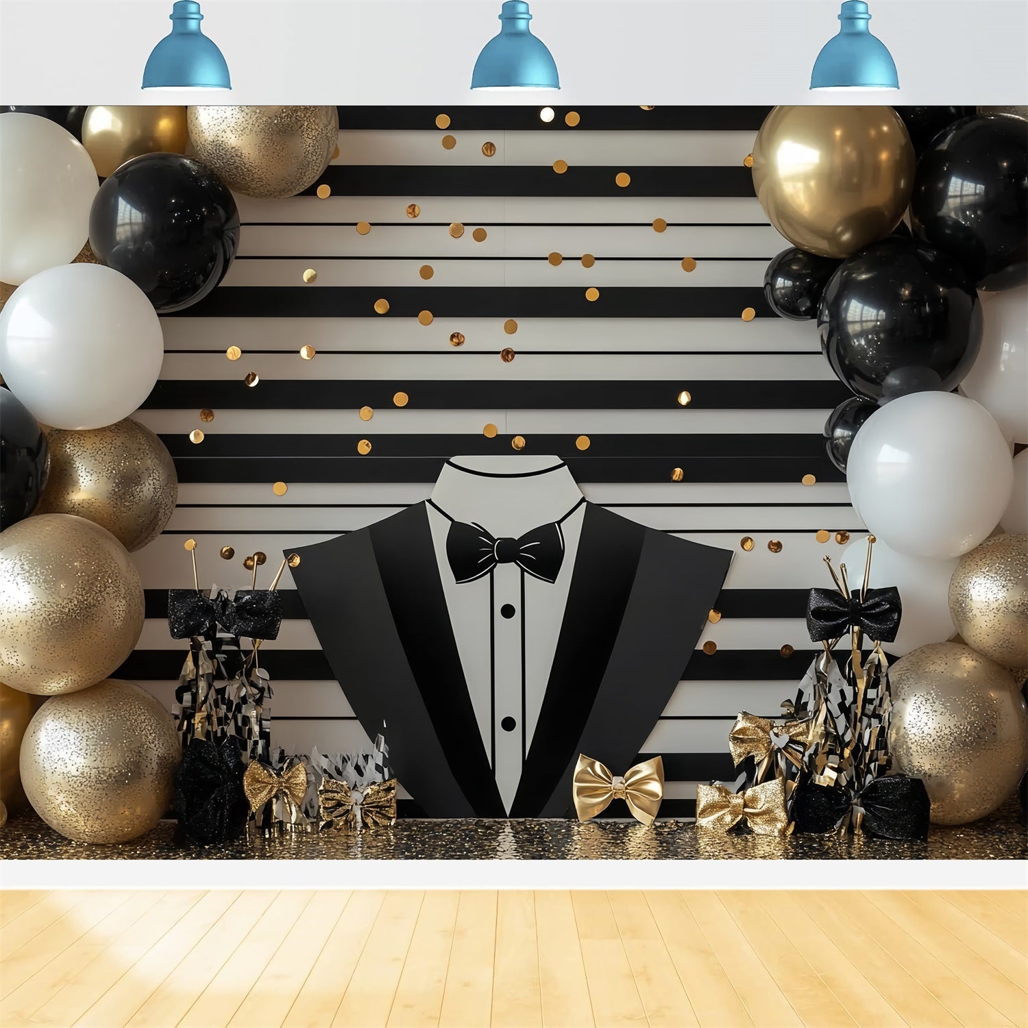 Fathers Day Backdrop Glamorous Tuxedo Balloon Backdrop UK CSH5-42