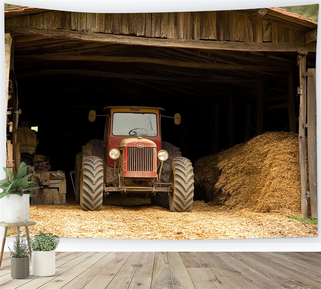 Happy Fathers Day Backdrop Country Barn Tractor Backdrop UK CSH5-44