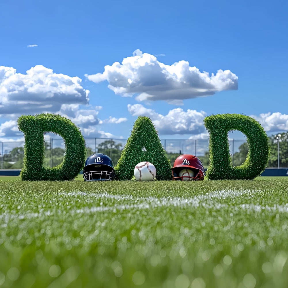 Fathers Day Photo Backdrop Green Turf Baseball Backdrop UK CSH5-47