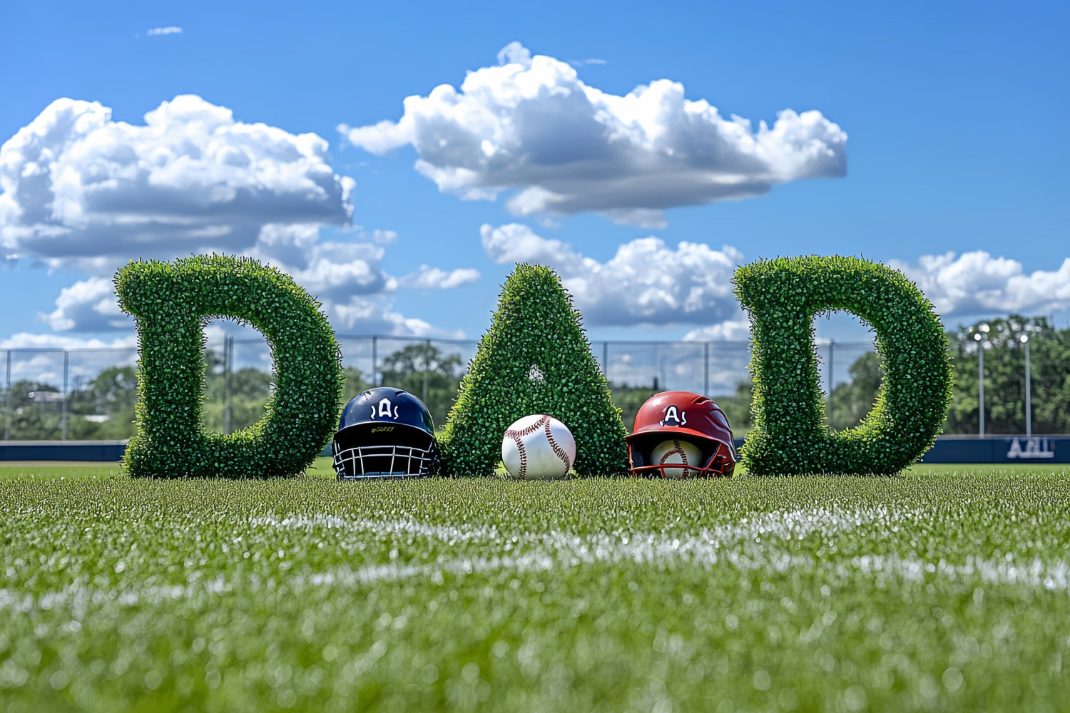 Fathers Day Photo Backdrop Green Turf Baseball Backdrop UK CSH5-47