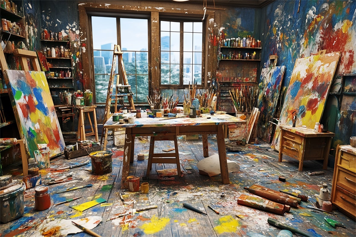 Backdrop Father's Day Artistic Paint Studio Backdrop UK CSH5-50