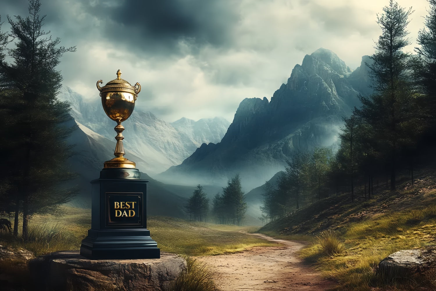 Fathers Day Backdrop Majestic Mountains Trophy Backdrop UK CSH5-51