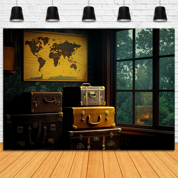 Backdrop Fathers Day Vintage Luggage Window Backdrop UK CSH5-60
