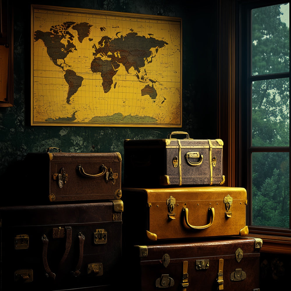 Backdrop Fathers Day Vintage Luggage Window Backdrop UK CSH5-60