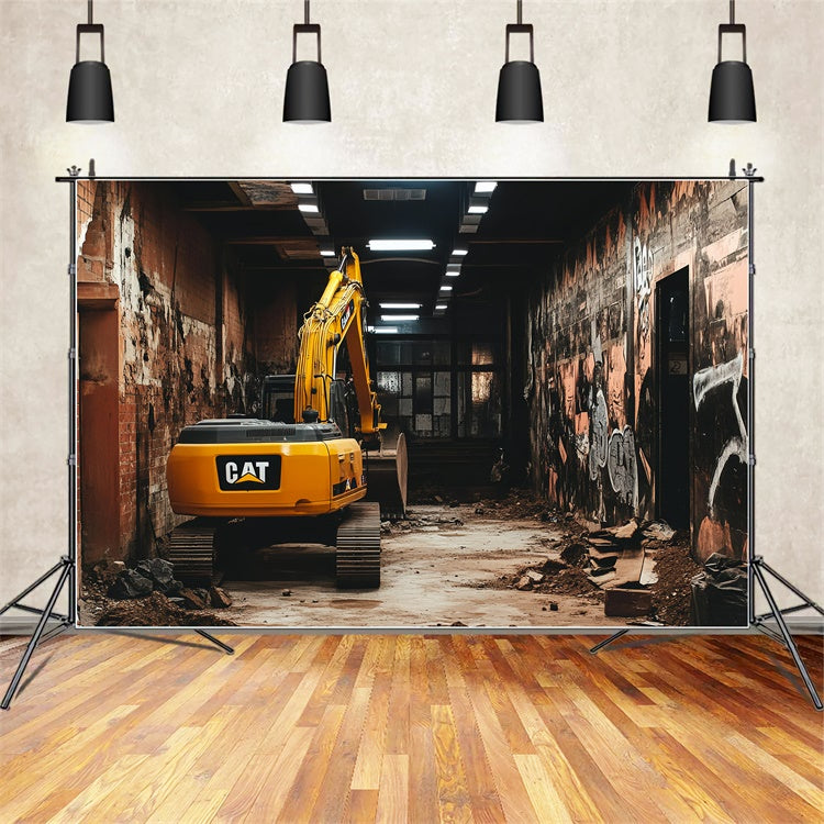 Happy Fathers Day Backdrop Graffiti Wall Digger Backdrop UK CSH5-62