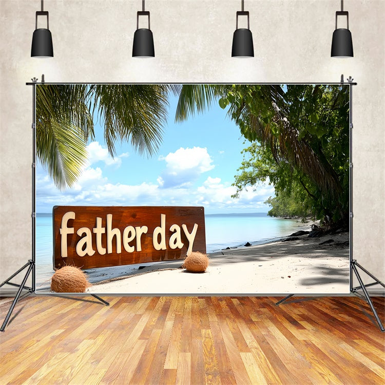 Backdrop Father's Day Sunny Sand Palm Tree Backdrop UK CSH5-67