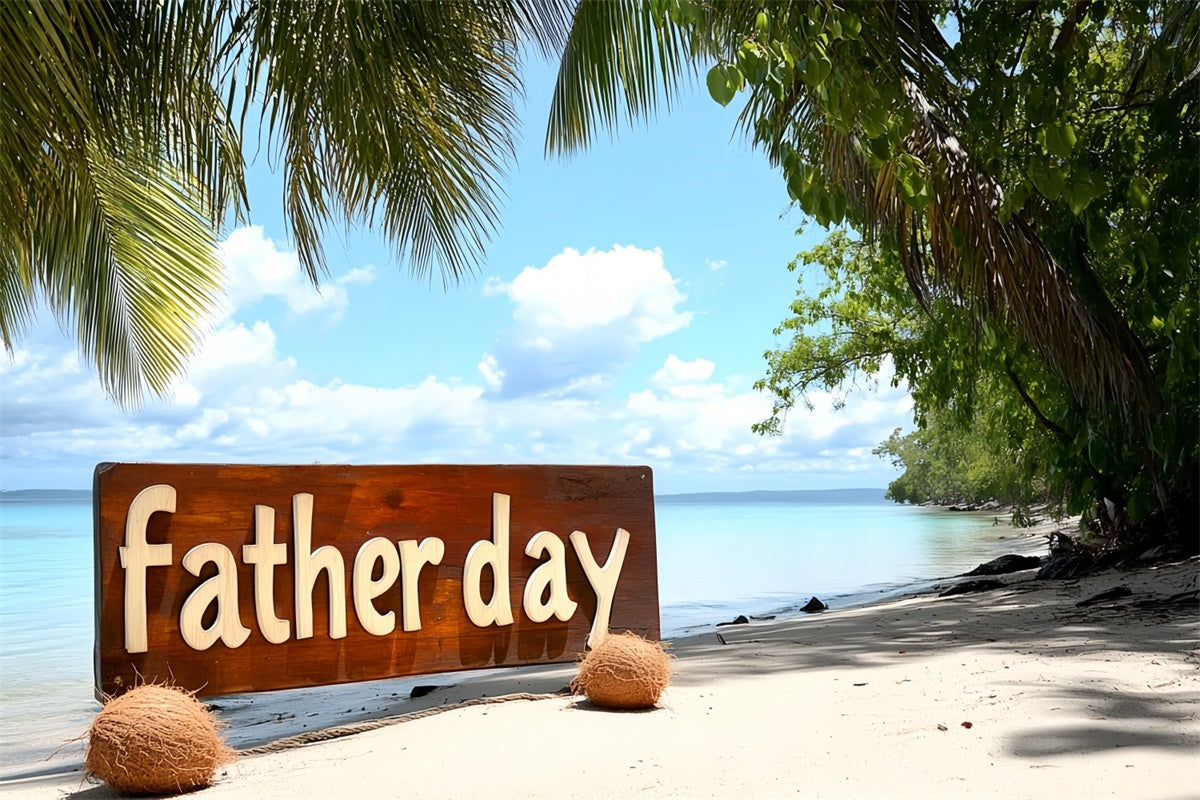 Backdrop Father's Day Sunny Sand Palm Tree Backdrop UK CSH5-67