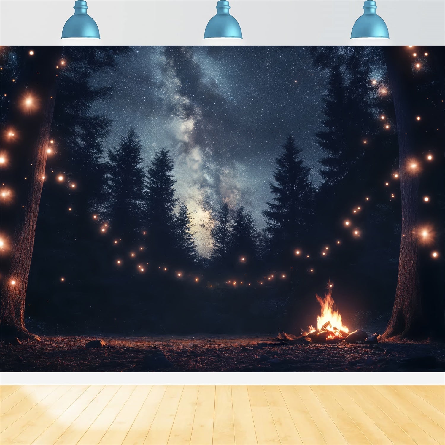 Fathers Day Backdrop Ideas Starry Forest Lights Backdrop UK CSH5-69