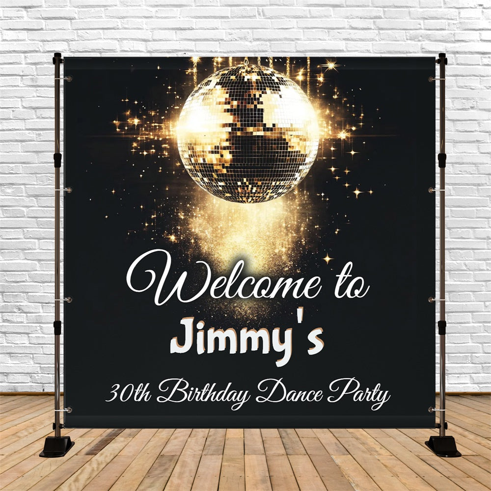 Custom Birthday Backdrops Floating Disco Ball Starfall 70s Backdrop UK CSH5-7