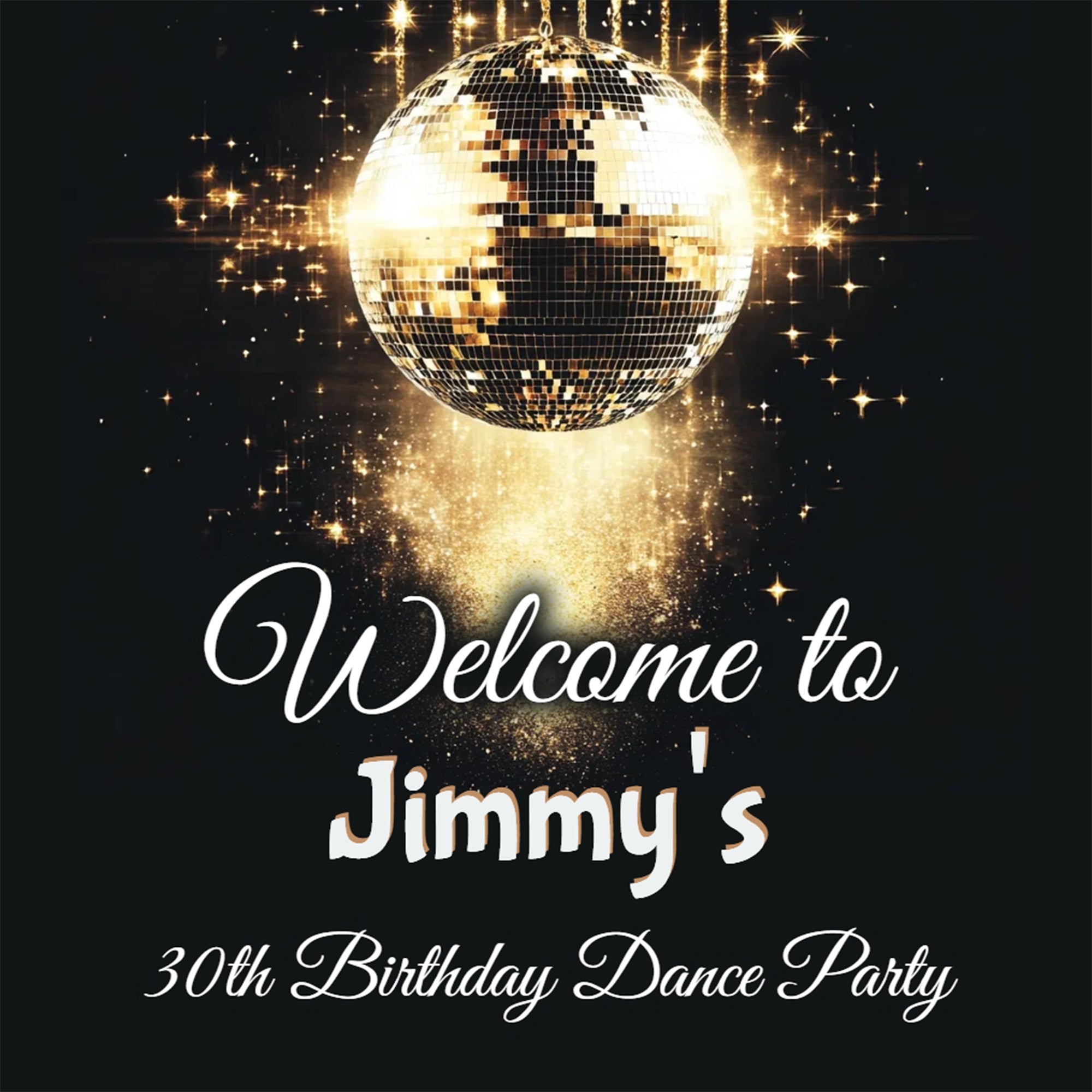 Custom Birthday Backdrops Floating Disco Ball Starfall 70s Backdrop UK CSH5-7