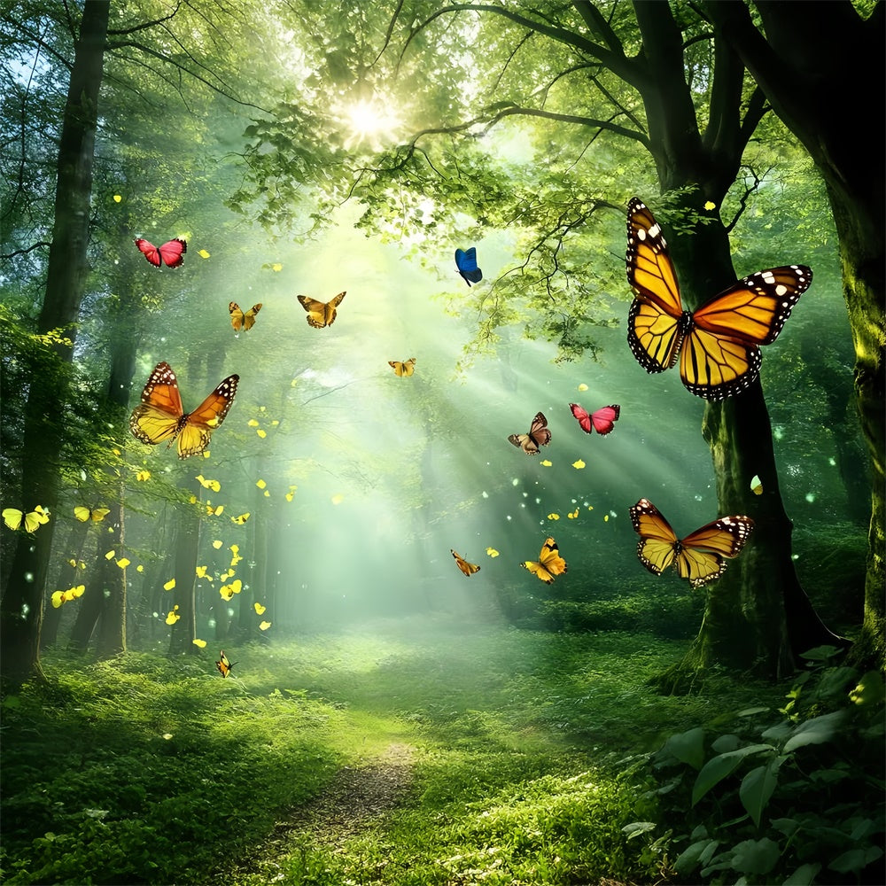 Butterfly Backdrops Golden Light Forest Summer Backdrop UK CSH5-72
