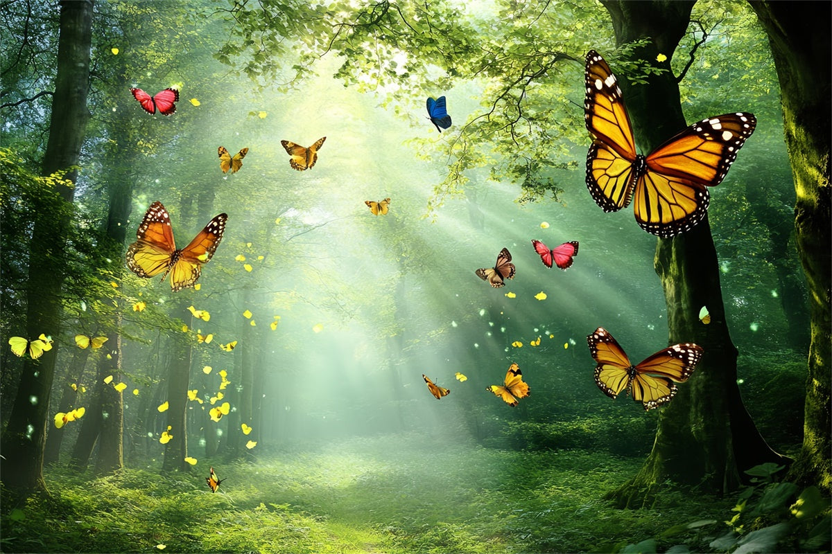 Butterfly Backdrops Golden Light Forest Summer Backdrop UK CSH5-72