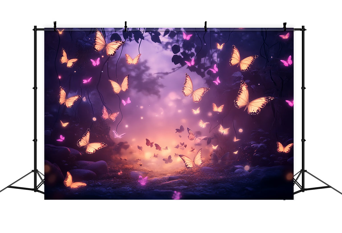Summer Backdrop Magical Twilight Forest Butterfly Backdrop UK CSH5-74