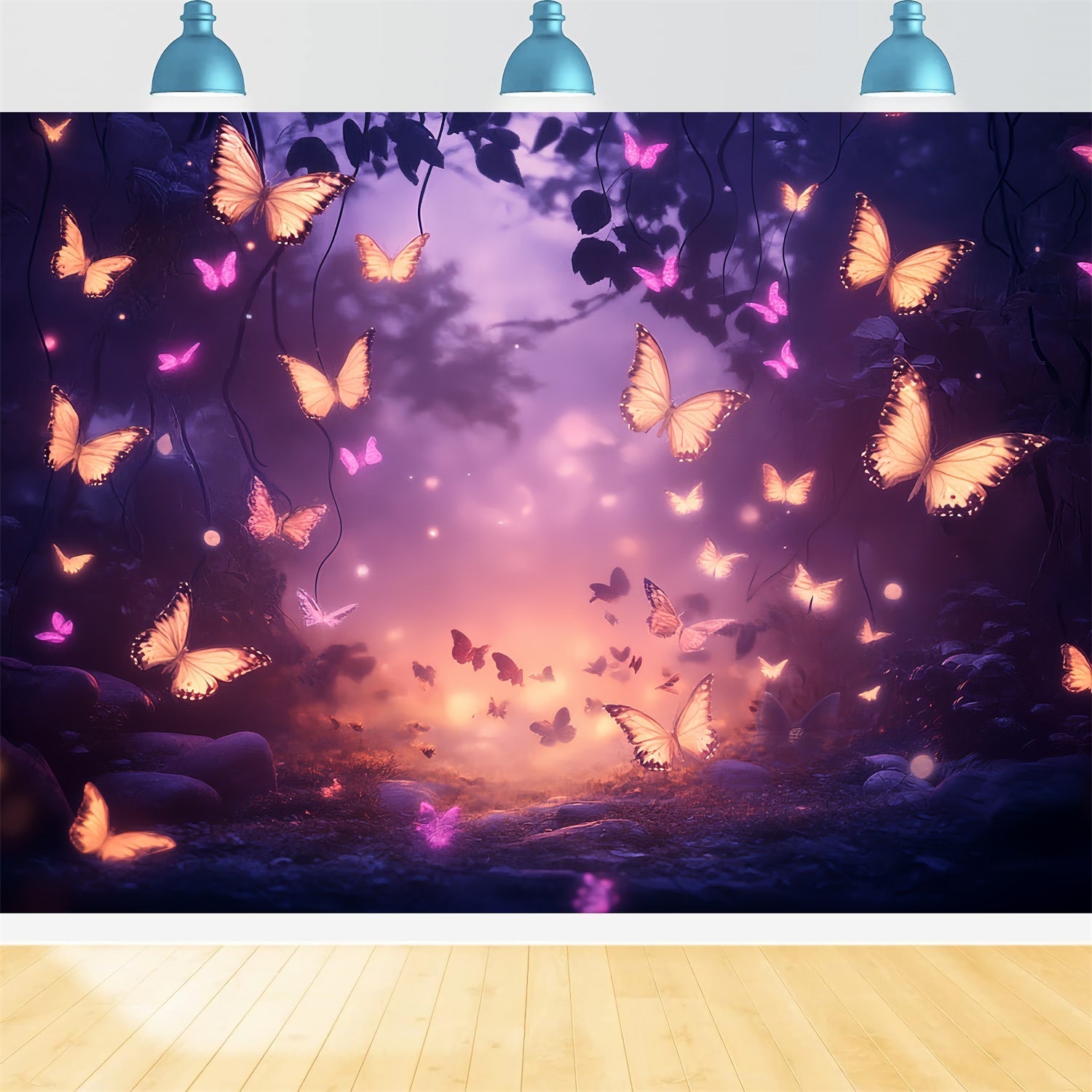 Summer Backdrop Magical Twilight Forest Butterfly Backdrop UK CSH5-74
