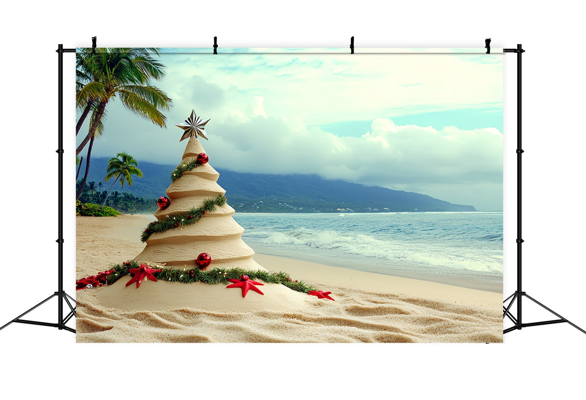 Beach Backdrop Photography Beach Christmas Summer Backdrop UK CSH5-82